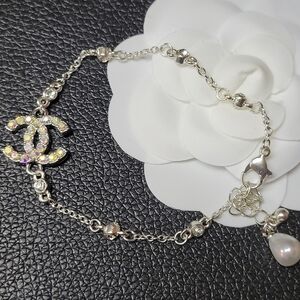 Arora Borealis Crystal Silver Anklet/ Bracelet